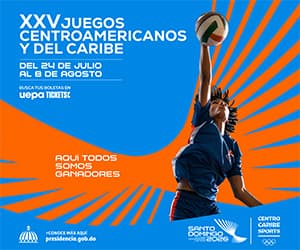 Publicidad de voleibol para los Juegos Centroamericanos y del Caribe