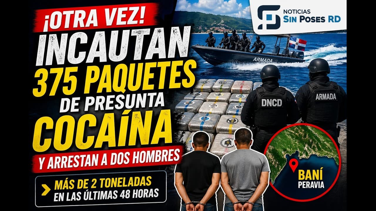 Autoridades incautan 375 paquetes de presunta cocaína frente a costas de Baní